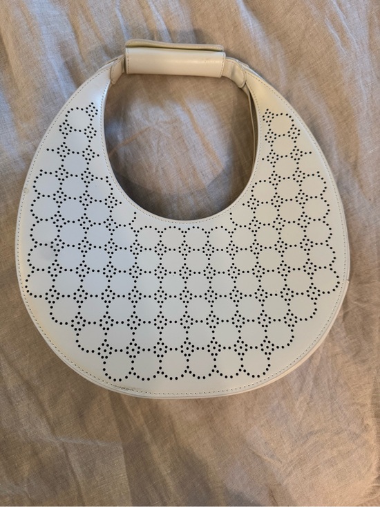 STAUD Handbags - STAUD NWOT Cream Perforated Crescent Hobo Bag